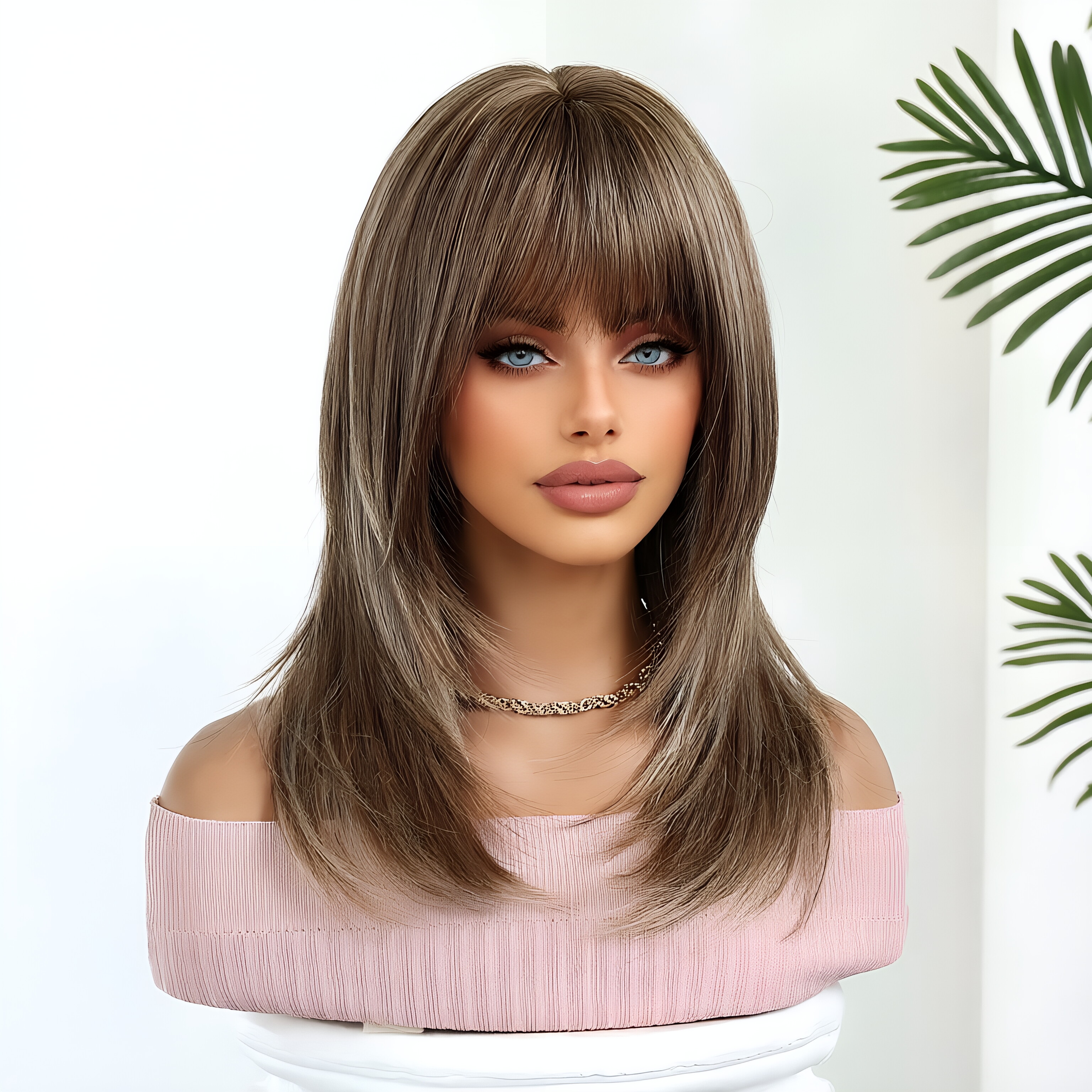 デイリーライトブラウンウィッグ、ヘッドバンド、気質に合わせた - Wig Fiber Net のレビューと価格