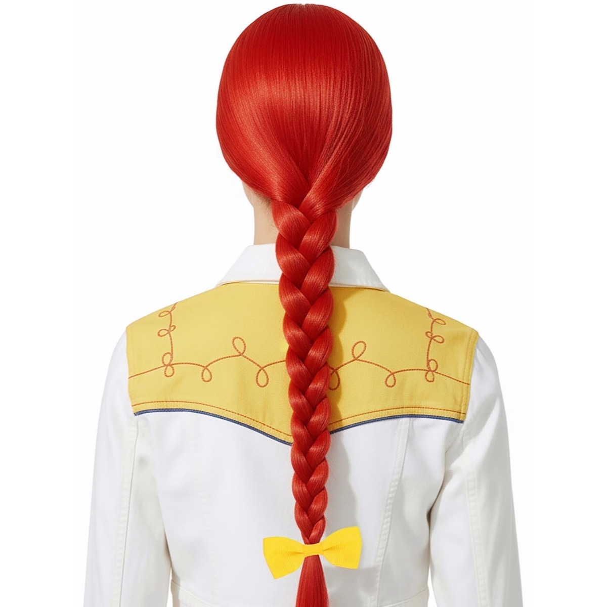 明るい赤色 61 センチメートル ロング ストレート ウィッ - Cosplay Prop Bow のレビューと価格