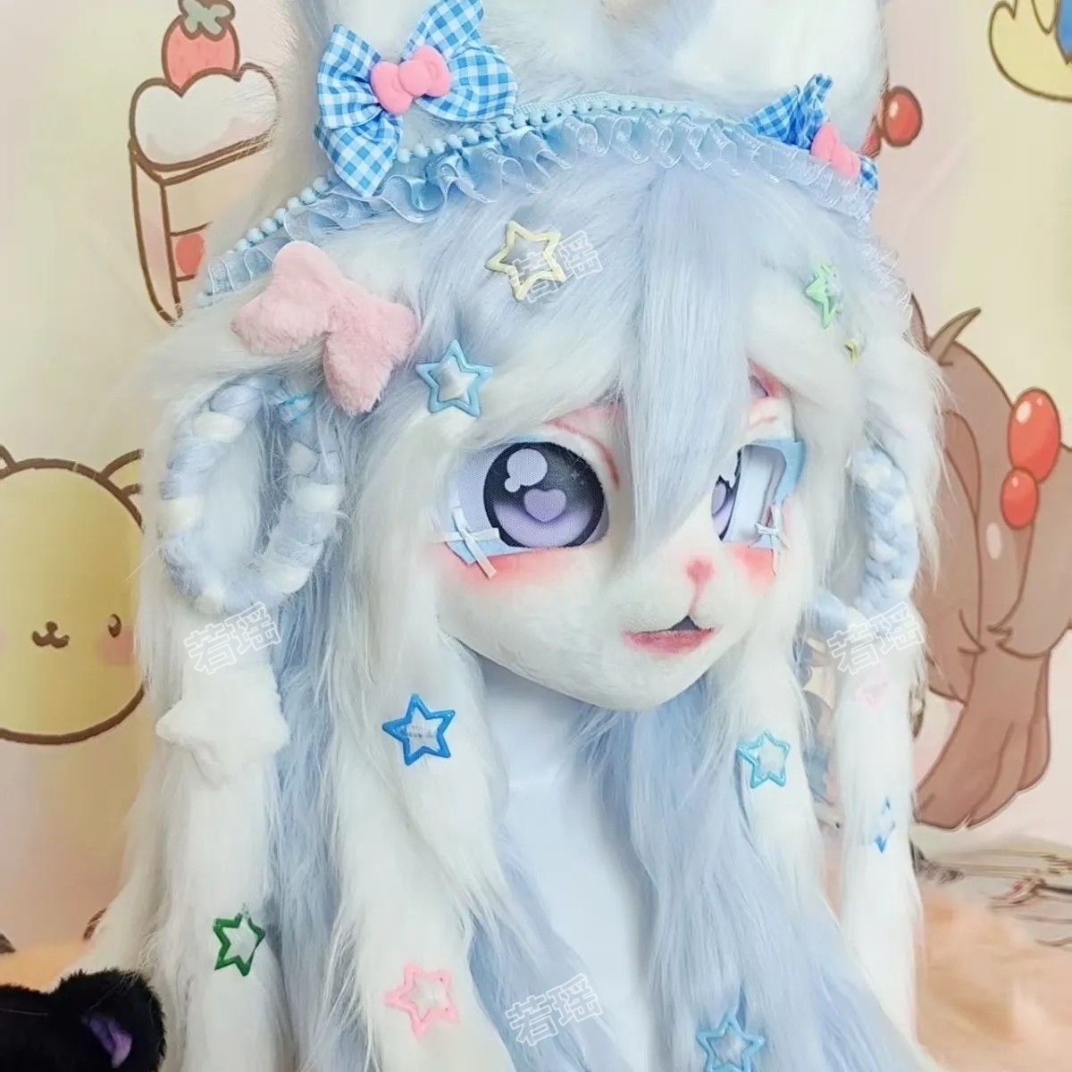 カスタム OC デザイン猫ケモノ毛皮スーツヘッド手作りレース - Cosplay Prop Designer のレビューと価格