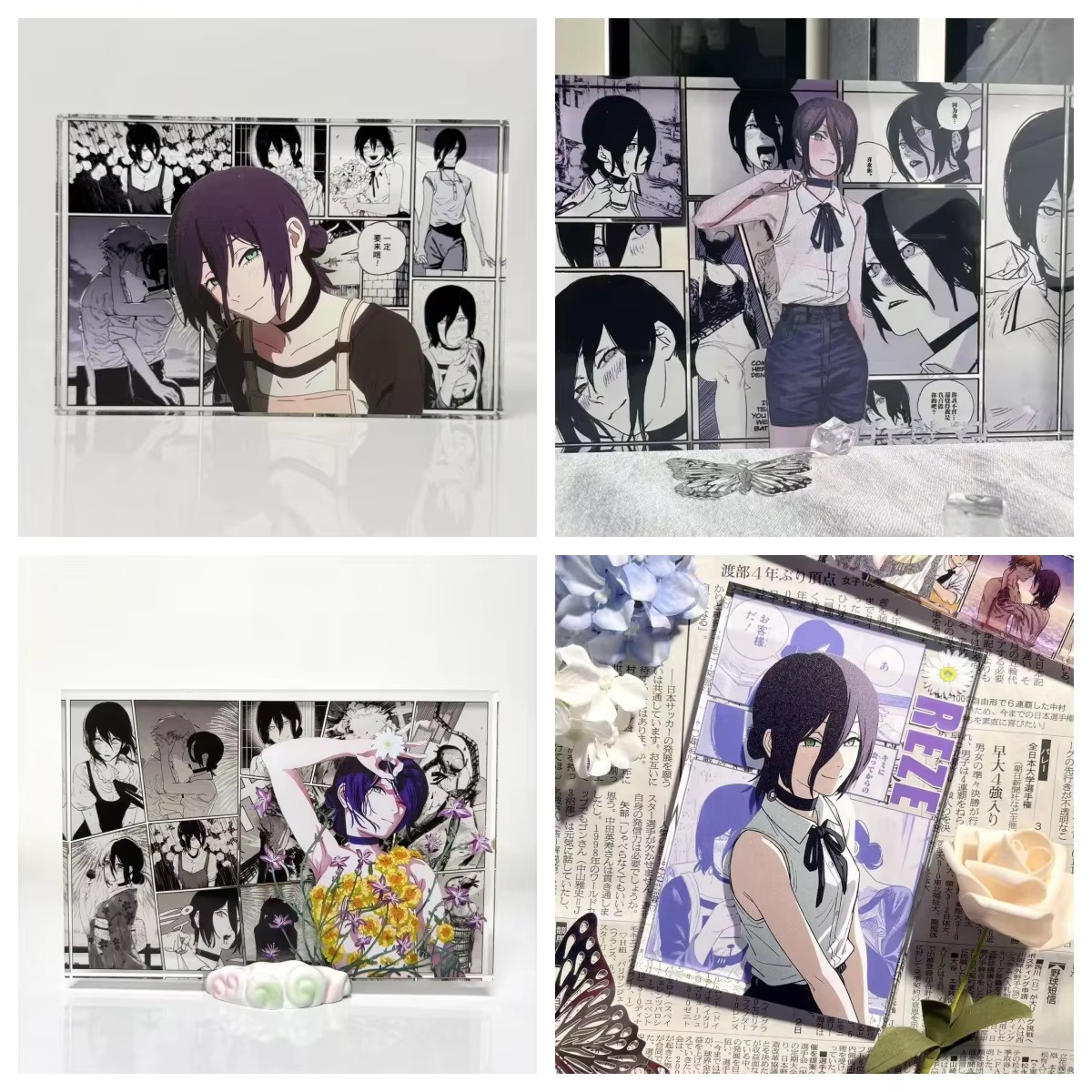 アニメフィギュアデンジとレゼアクリルスタンドカードモデルデス - Acrylic Cosplay Prop のレビューと価格